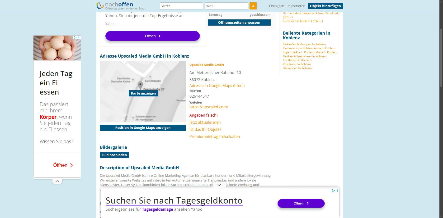 Upscaled Media GmbH, Am Metternicher Bahnhof 10, 56072 Koblenz